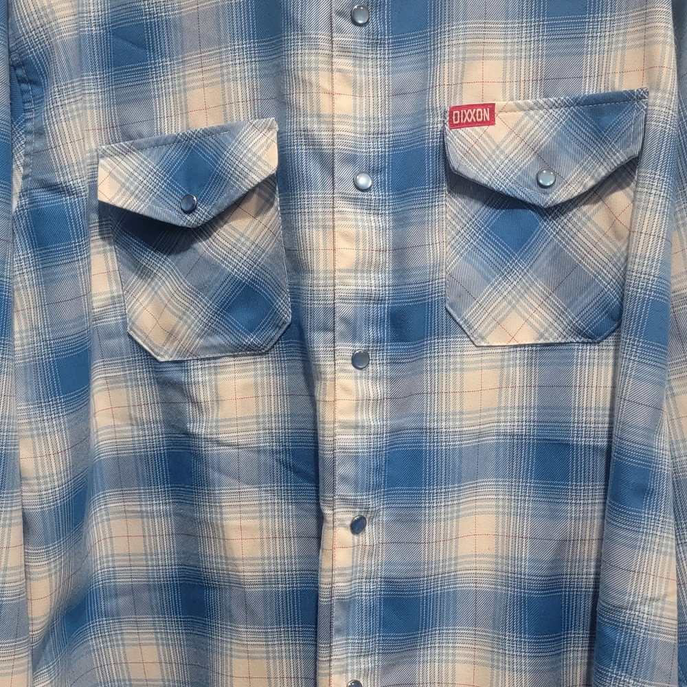 DIXXON THE WINFIELD FLANNEL Light Blue and White Plaid Shirt